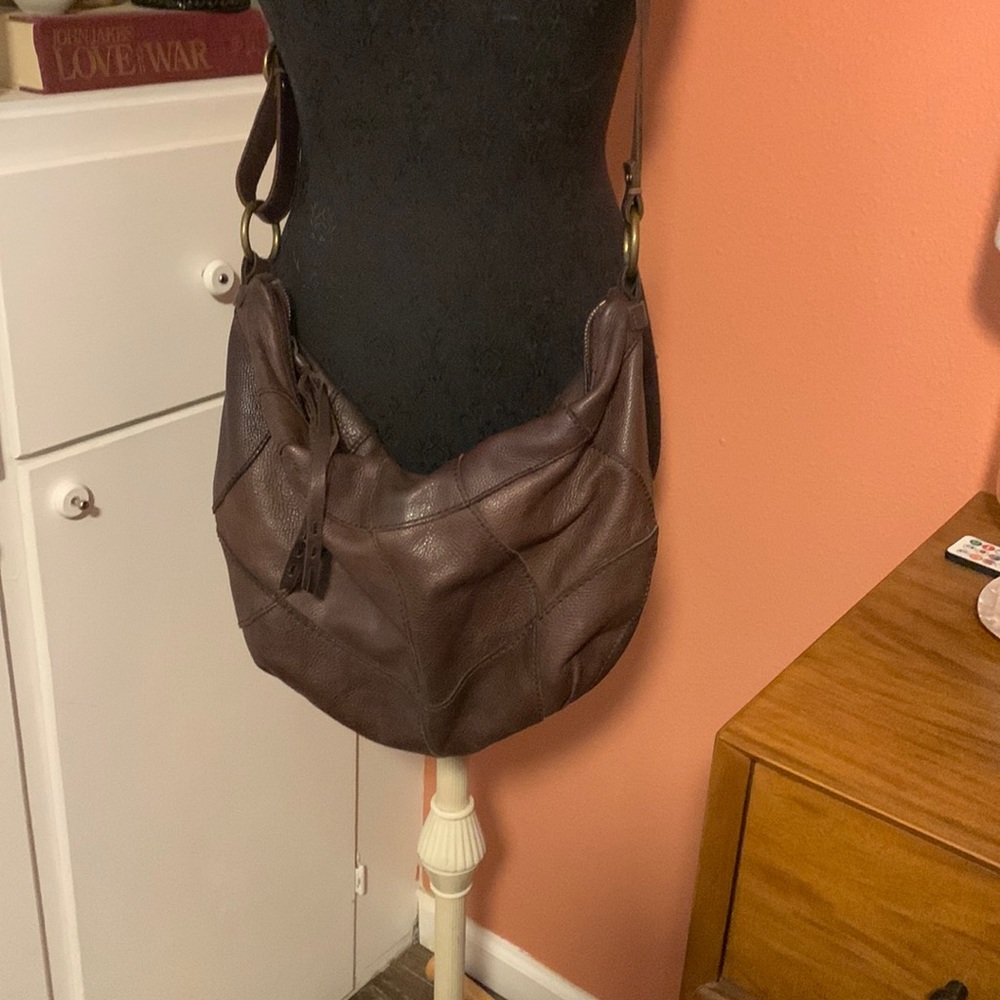 Leather patchwork crossbody bag